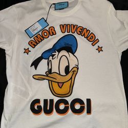 NWT AUTHENTIC GUCCI x Disney Donald Duck T Shirt Size L ORIGINAL BOX AND BAG