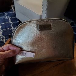 New VS Gold Metallic Cosmetic Bag 