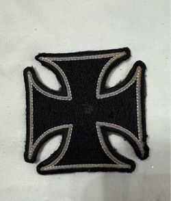 Embroidered Iron Cross / Maltese Cross Biker Patch (Approx. 3-Inch)