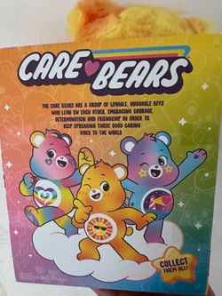 New Care Bears 14" Plush Soft Yellow/Orange Funshine Bear With Slap Bracelet
