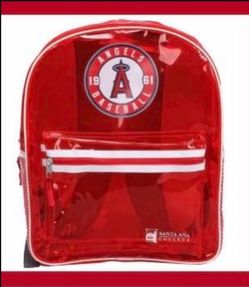 Los Angeles Angels Of Anaheim Red Clear Backpack SGA 8/12/2022 New 
