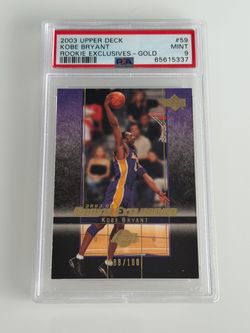 2003 Upper Deck Kobe Bryant Rookie Exclusives Gold 88/100 PSA 9