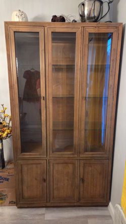 Wood and Glass Display China Cabinet