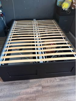 Full side bed frame with drawers
