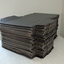 8*5.5*1.5 Inches Black Small Shipping Boxes, Cardboard Corrugated Gift Mailer Boxes for Packaging Small Business Mailing