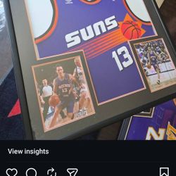 vintage rare Steve Nash Phoenix Suns Basketball framed jersey nba 34x34 hof 
