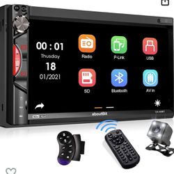 Double Din Car Stereo Receiver, aboutBit in Dash Bluetooth Car Audio - 7 Inch HD Touchscreen Car Radio with Backup Camera - MP5 Multimedia Player with
