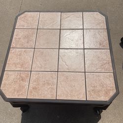 Ceramic Tile Top, Metal Side Table