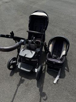 BabyTrend morph single to double stroller with car seat and base
