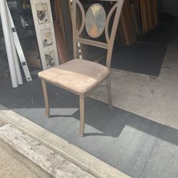 Metal Framed Chair with Cushioned Seat, solid and sturdy, 18 by 18 , seat at 18, back at 39, $5