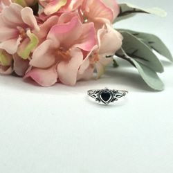 Vintage Black Stone Ring Size 8
