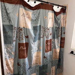 $4 Faith Based Shower Curtain 69.5”x68.5