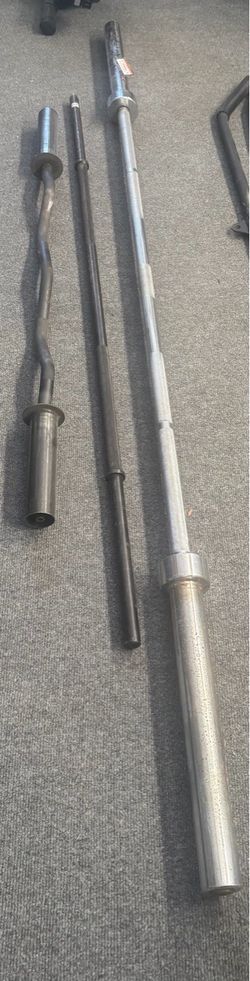 Olympic Barbell + EZ Curl Bar + Straight Bar – 3 Weightlifting Bars