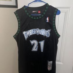 Kevin Garnett black Timberwolves jersey size L