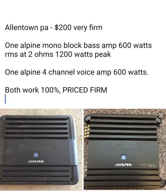 Matching Alpine Bass And Voice Amps
