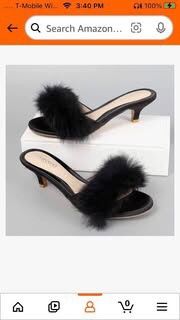 Camssoo Women’s Satin Kitten Low Heel Mule Sandals