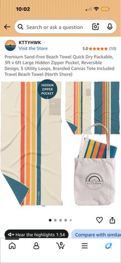 Brand New KTTYHWK Premium Sand-Free Beach Towel + Canvas Tote –  $25