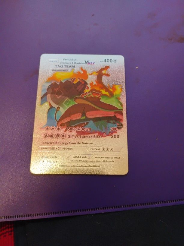 Venusaur Charizard & Blastoise V max Silver Foil Collectors Card