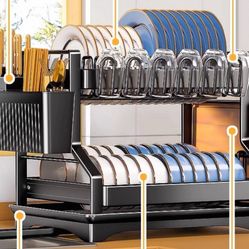 Kitchen dish rack, floor-standing dish rack, multi-functional dish and chopstick storage rack