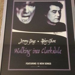 Framed Poster Autographed by Jimmy Page + Robert Plant Led Zeppelin