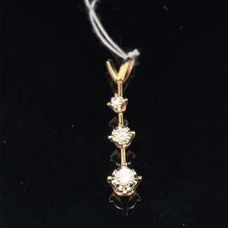 14KT Yellow Gold Diamond Pendant 1.10g 172831/11