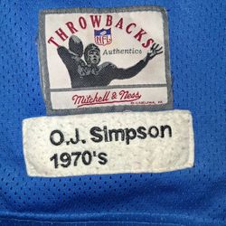 O.J. Simpson Buffalo Bills Stiched Mitchell N Ness Football Jersey Size 52 Heavy On Field Jersey