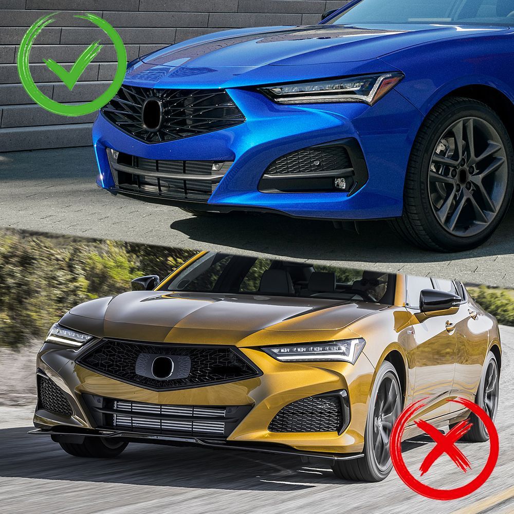 For 2021-2025 Acura TLX TS-Style Painted Black Front Bumper Lip Spoiler Splitter -(2-PU-362-PBK