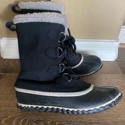 Sorel Caribou Black Boots Waterproof Duck Winter Snow Rain Women’s 8