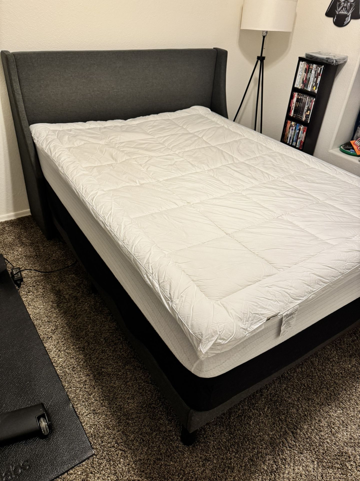 Queen Fabric bed Frame - gray