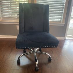 Adjustable Height Navy Desk Chair - Navy Velvet 