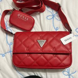 red guess purse 