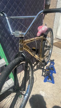 Custom throne Bike Gold Frame chrome rims