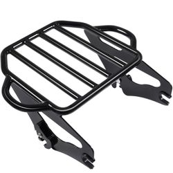 Benlari Gloss Black Detachable Luggage Rack 2-Up Mounting Rack Compatible for Harley Touring Road King Street Electra Glide 2009-2024 2021 2020 2019 2
