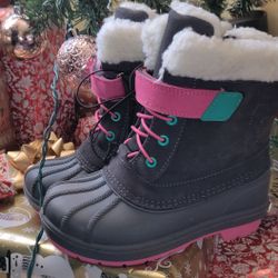 Size 12 Girls Snow Rain Winter Boots New