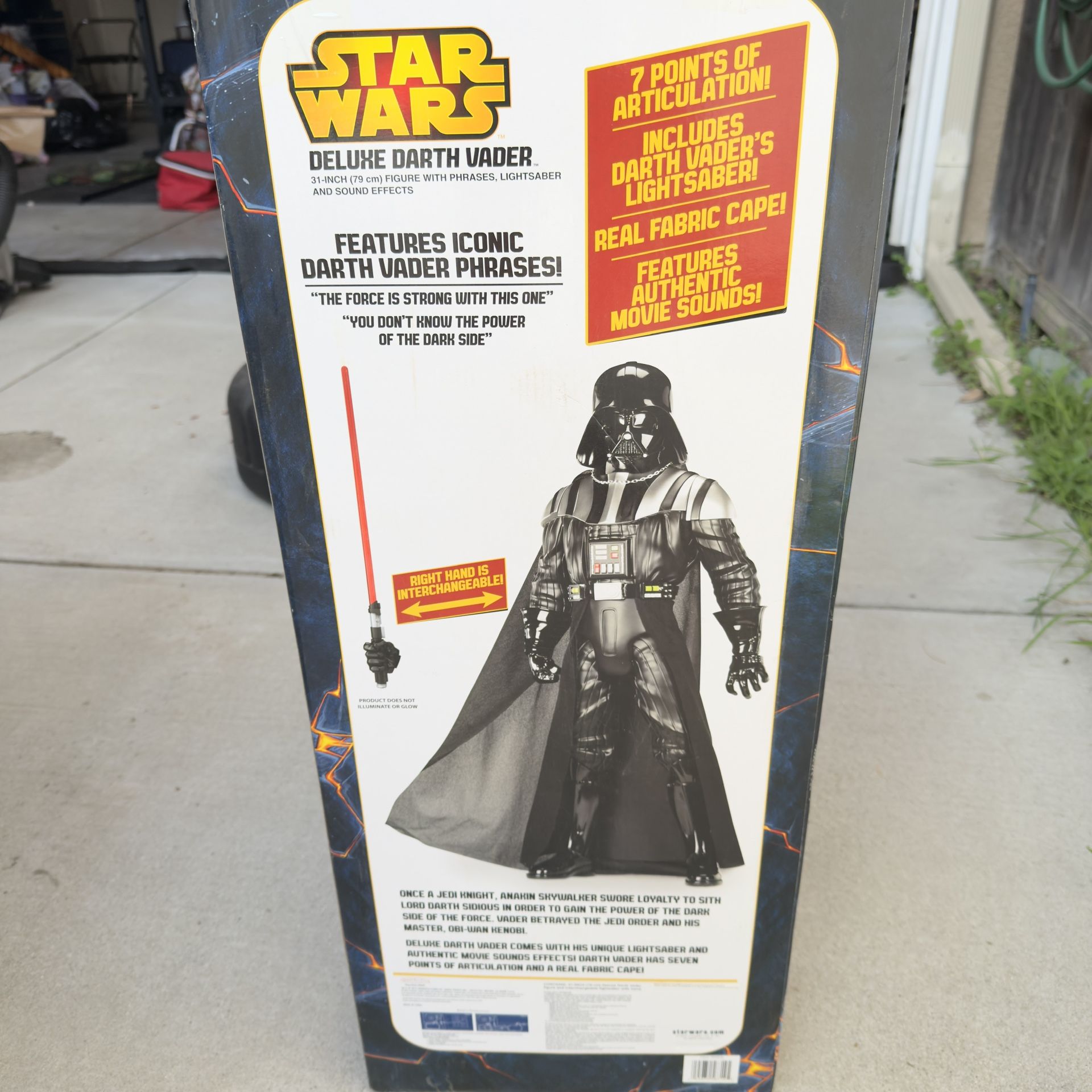 Star Wars Deluxe Darth Vader – 31” Figure with Lightsaber, Sound & Phrases – New in Box