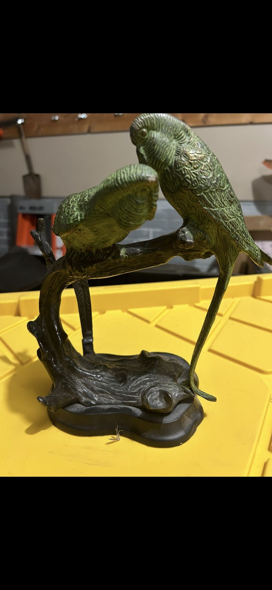 Bronze Parakeet Sculpture