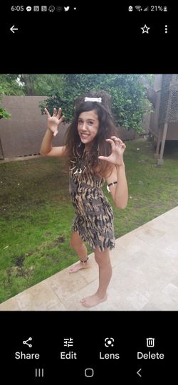 Cave Girl Costume - Handmade Girls Size 10-12