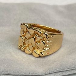 18k premium gold plated heavy Nugget men’s ring best quality💥💥💥
