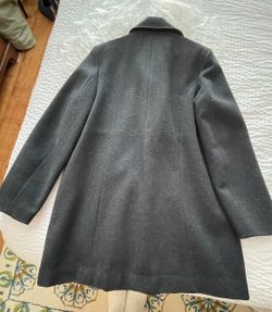 Pea Coat/Black/Double Breasted/Lined-100%Wool-LIKE NEW!