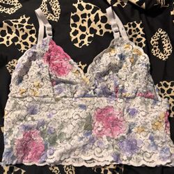 floral lingerie crop top