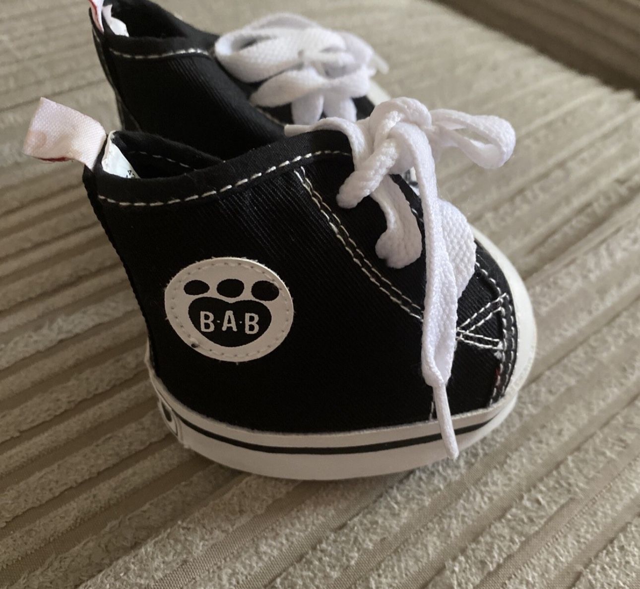 Build A Bear High Top Black & White Sneakers Shoes Teddy Converse Style