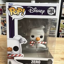 Zero w/ Candy Cane Funko Pop #1384 Disney NBC Nightmare Before Christmas Movies
