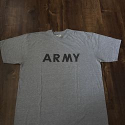 U.S. Army PT T-Shirt Gray Black Logo Military Tee Size XL Streetwear