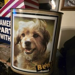 Vintage rare Benji trashcan TV show 70s dog Hollywood waste basket 