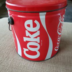 Coca Cola Galvanized metal Bucket with handle Vintage

