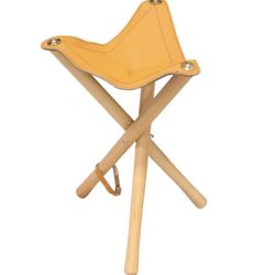 Leather Seat Wood Stool