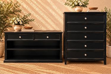 2-Piece Furniture Set – 5-Drawer Chest & Media Console