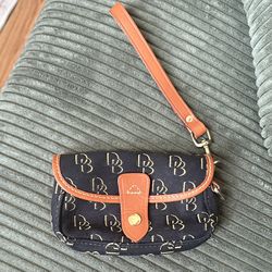 Dooney & Bourke Fabric Leather Trim Wristlet