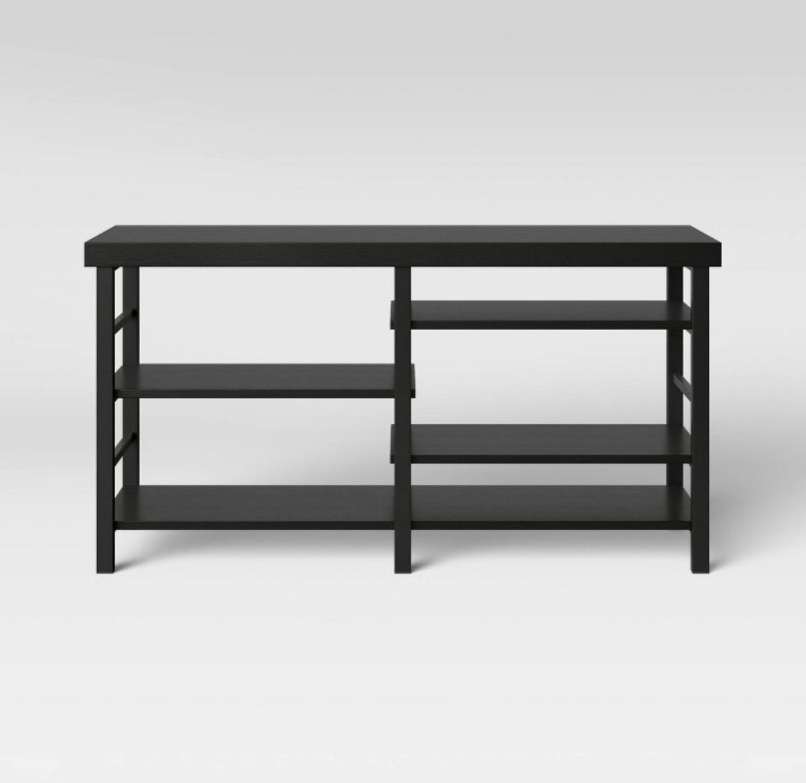 Adjustable Storage Dorm TV Stand For Tvs Up To 50 Black Wood Grain Finish - Room Essentials 