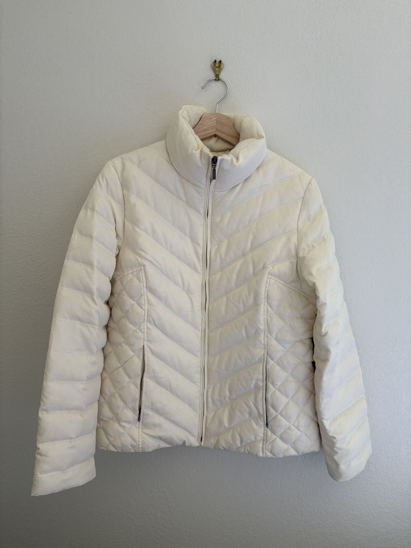 NINE WEST Women's Cream Quilted Jacket